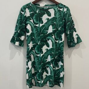 Tropical Palm Leaf Mini Dress